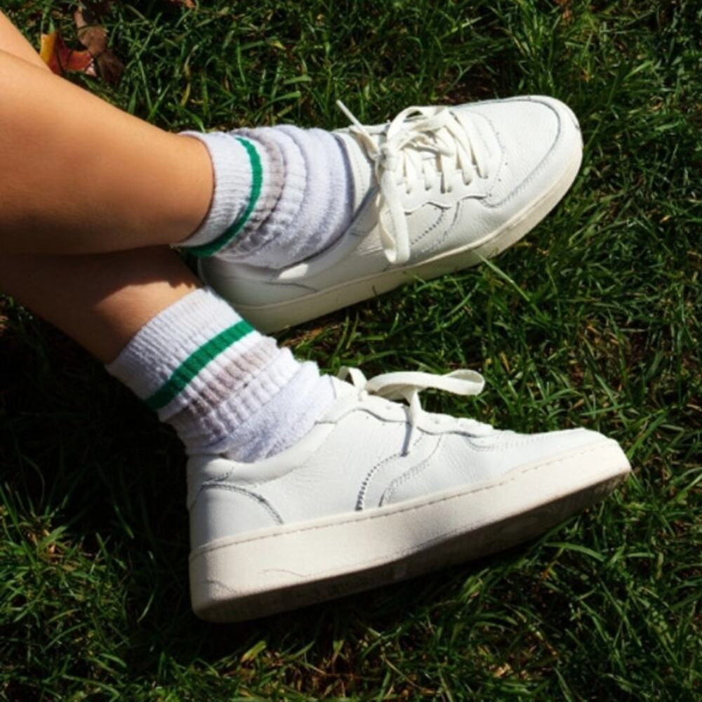 Soludos Women's White Leather Roma Retro Sneakers Size 8